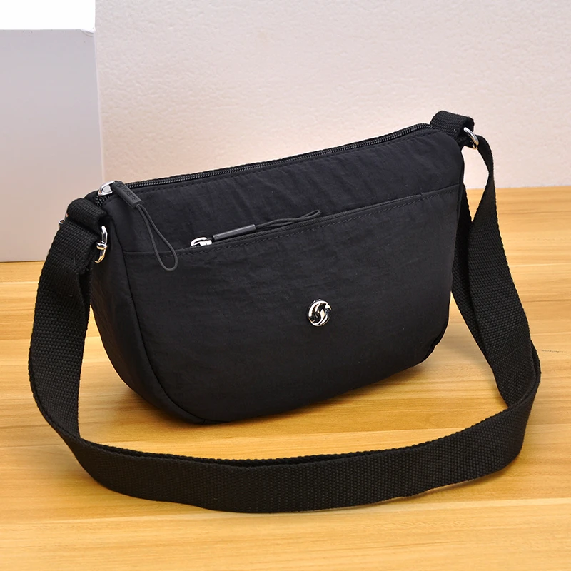 牛津布斜挎女包百搭休闲防水布包中年妈妈包生意包多层单肩斜挎包