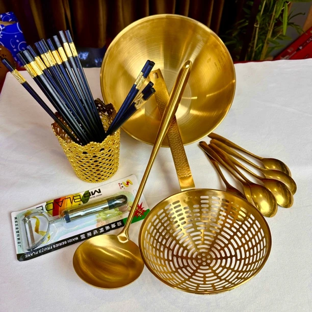 新疆包邮金色勺子筷子51tallik qoyla qumuq qokadan