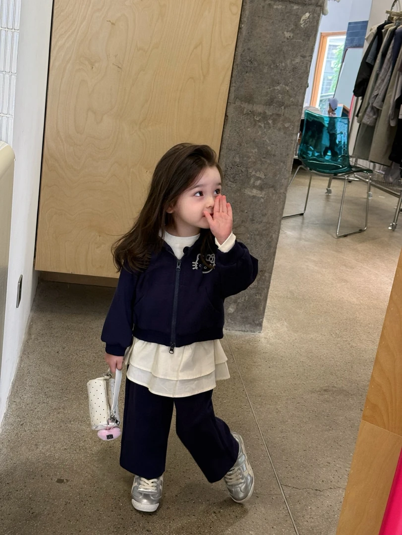 2025新款女童套装秋装韩版卡通印花连帽卫衣外套儿童百搭运动裤潮