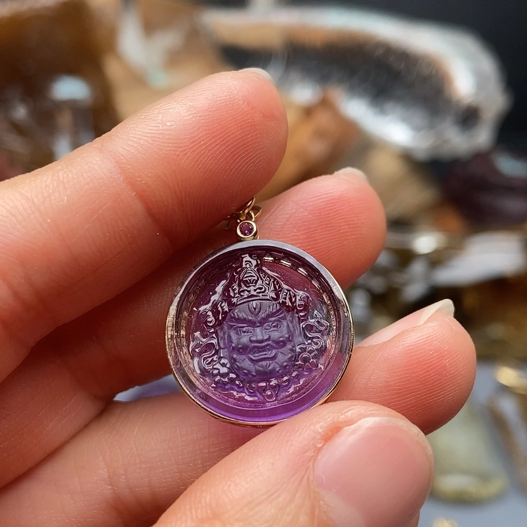 颈饰水晶18K金镶嵌吊坠