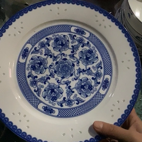 景德镇牡丹花10寸平盘