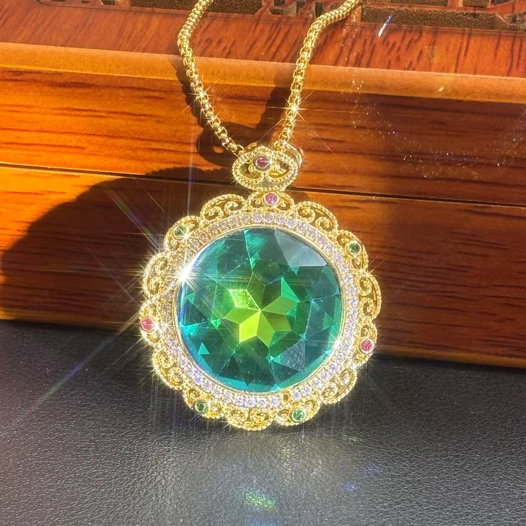 娜娜高定-高奢豪镶海洋蓝吊坠项链-DZ0048