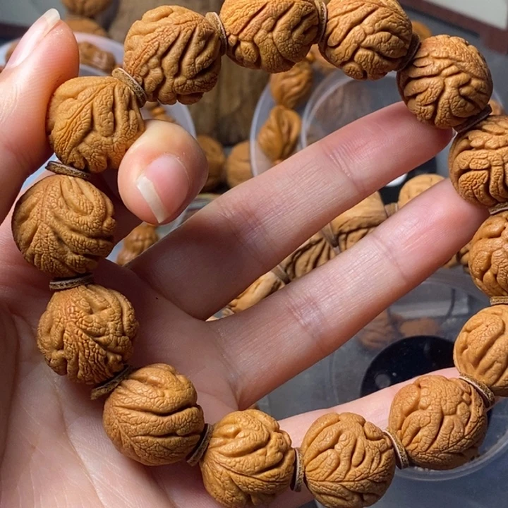 手串文玩核桃秦岭野生龙纹桃核19