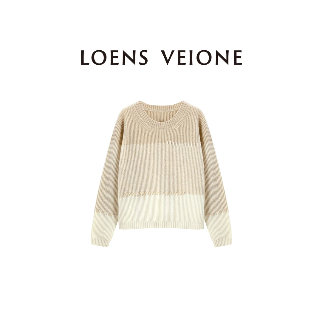 LOENS VEIONE/路斯威亚 100%山羊绒百搭厚款针织上衣23CVDA0691N