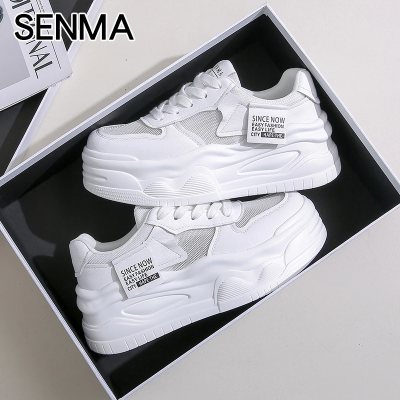 SENMA/森马女鞋2025年春季新品爆款透气网面鞋休闲运动鞋时尚板鞋