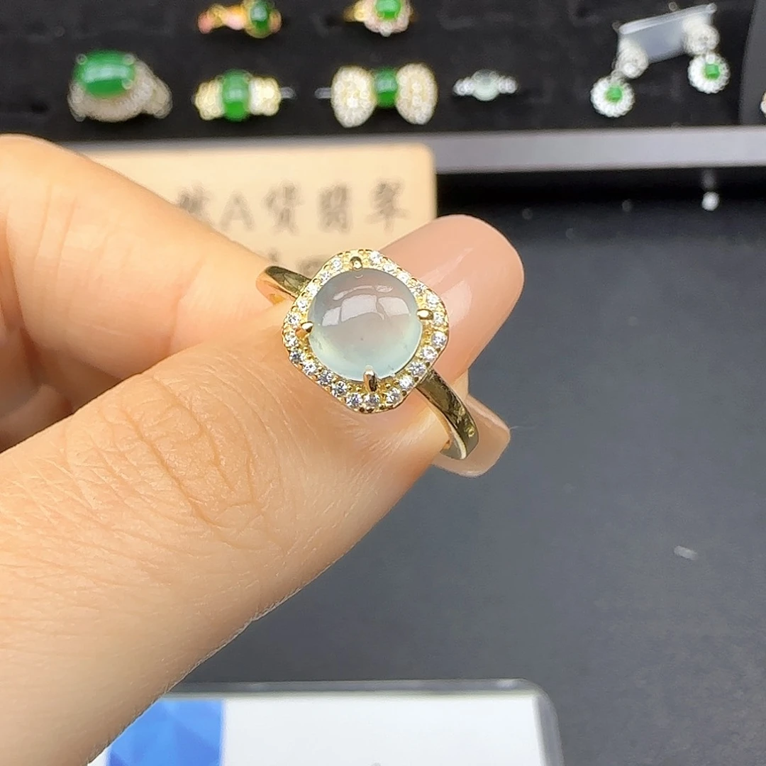 银S925镶嵌戒指翡翠