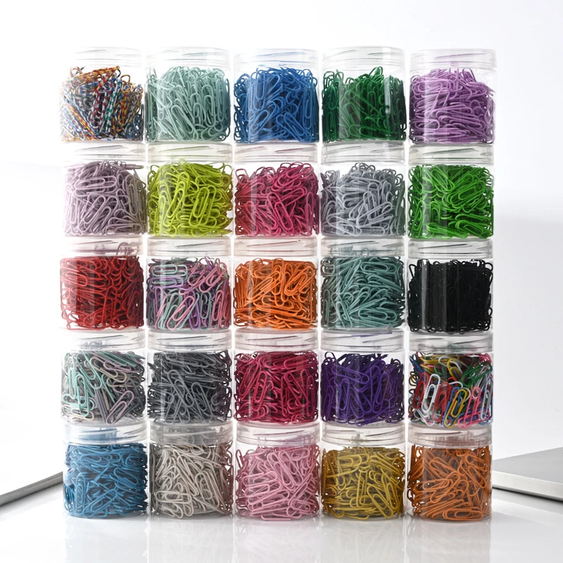 彩色回形针金属回形针桶装糖果回形针办公文件夹红色专供跨境