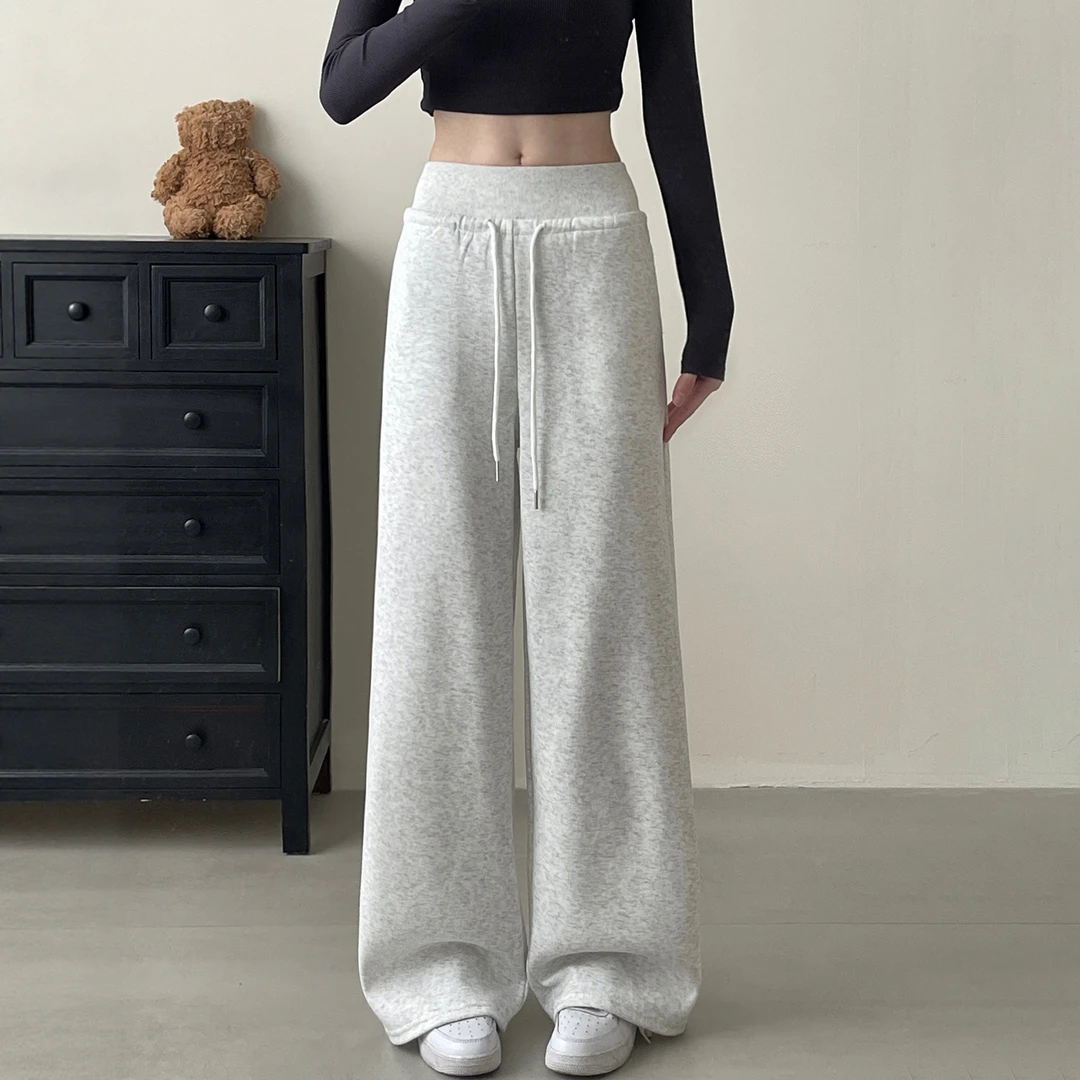 高腰运动裤女2025春季新款休闲显瘦卫裤宽松bf慵懒风直筒阔腿裤