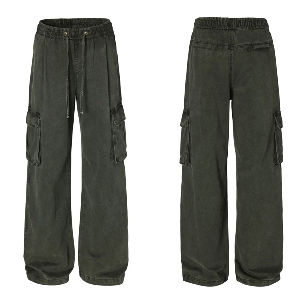 【Zmax】松紧腰工装直筒牛仔D1570