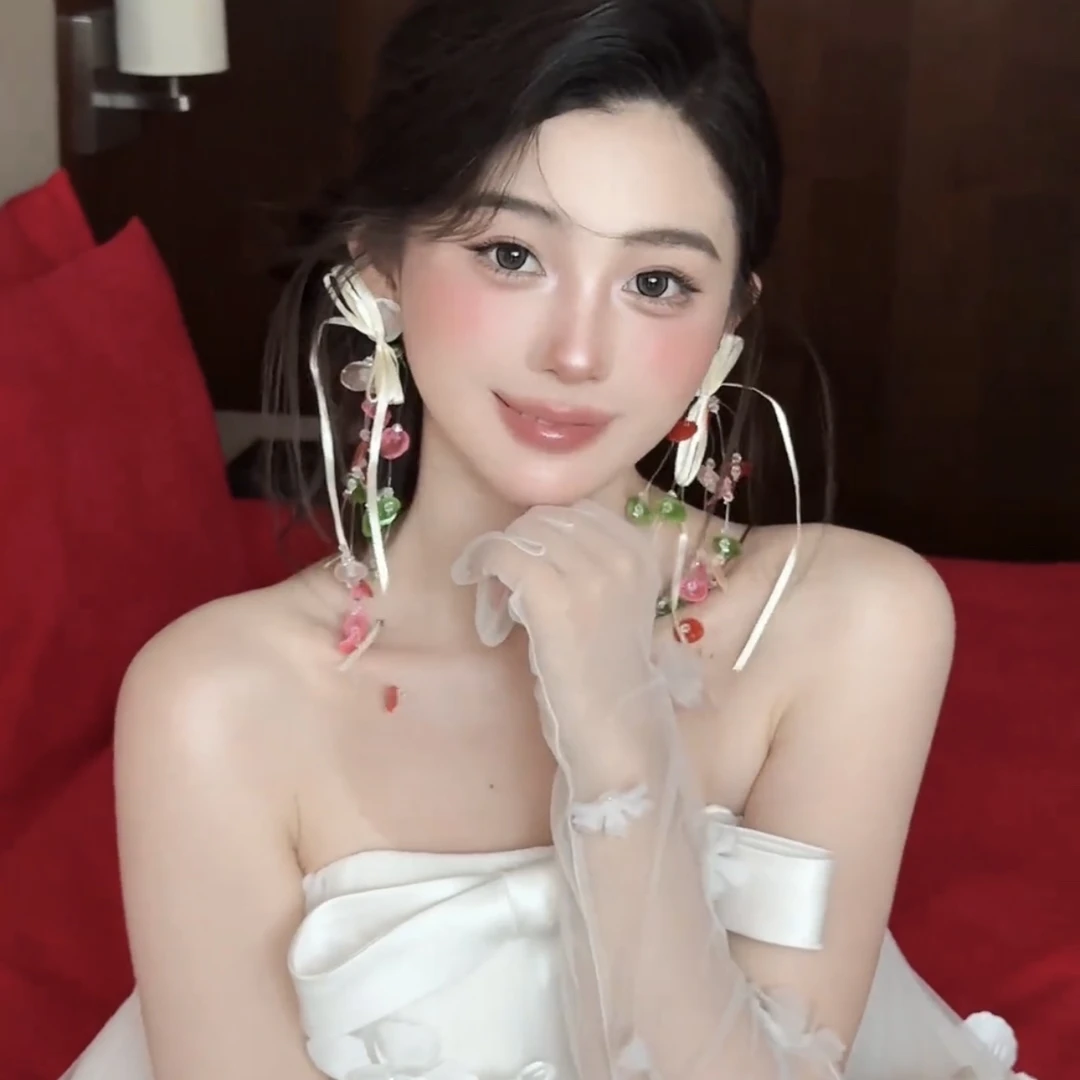非金属仿珍珠耳饰 2997新款小众彩色贝壳新娘晨袍减龄耳饰