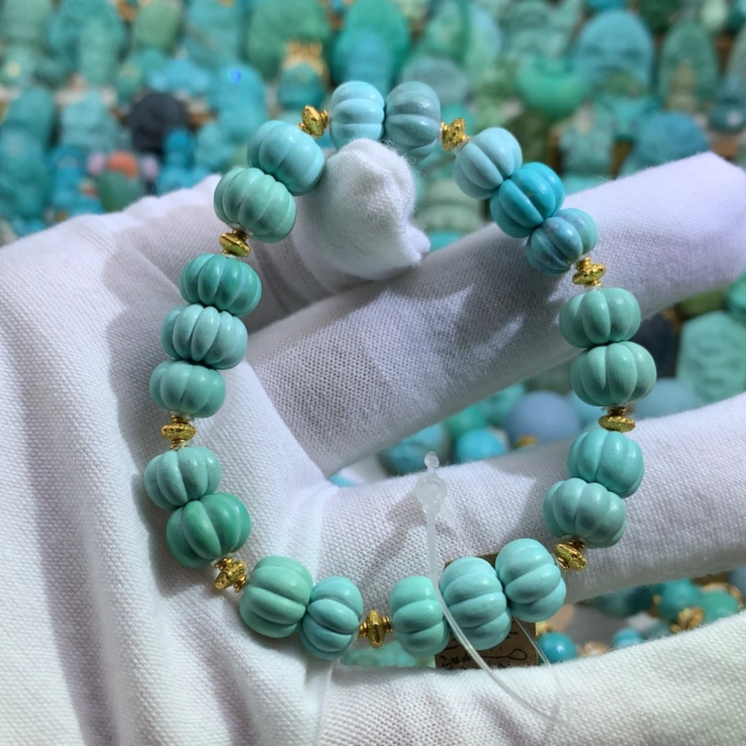 绿松石18K金镶嵌手链