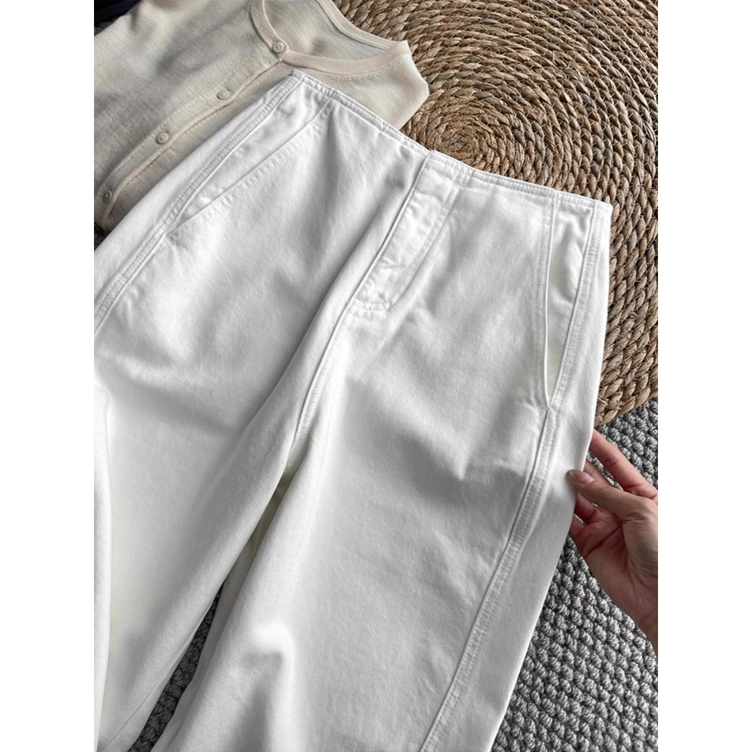 CHAO推荐！版型好绝！镰刀牛仔裤女茧型高腰显瘦九分裤直筒休闲裤子