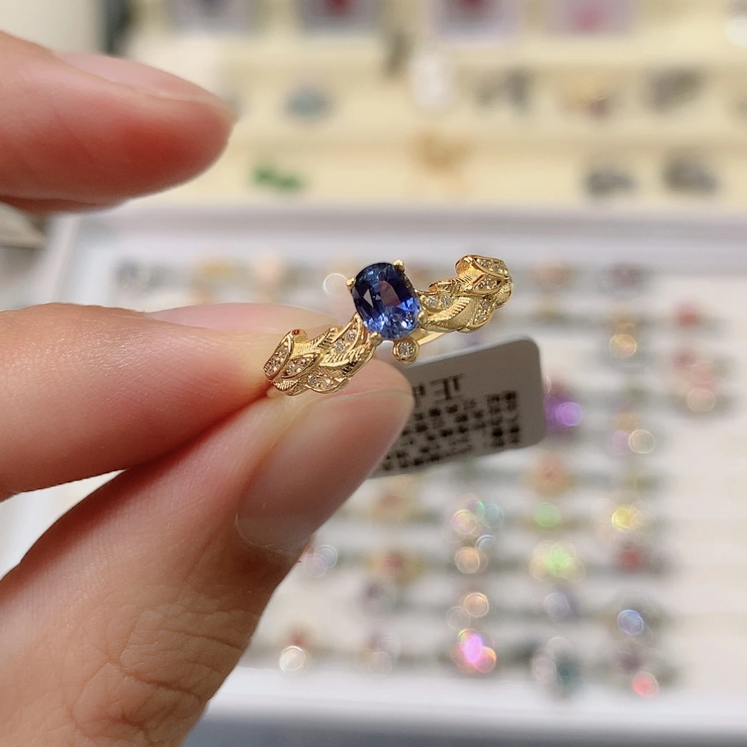 蓝宝石银S925镶嵌戒指