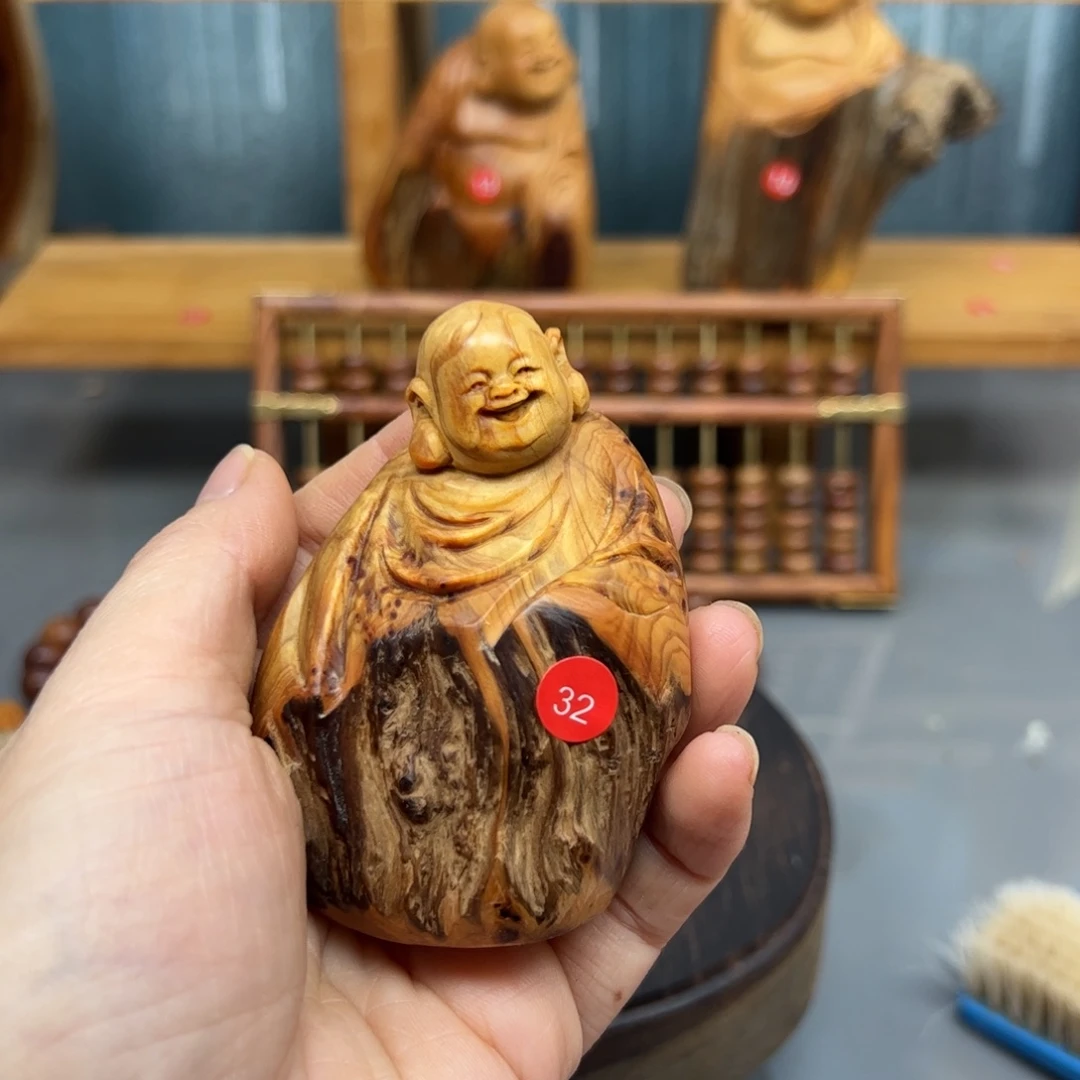 周***木崖柏木摆件手把件，