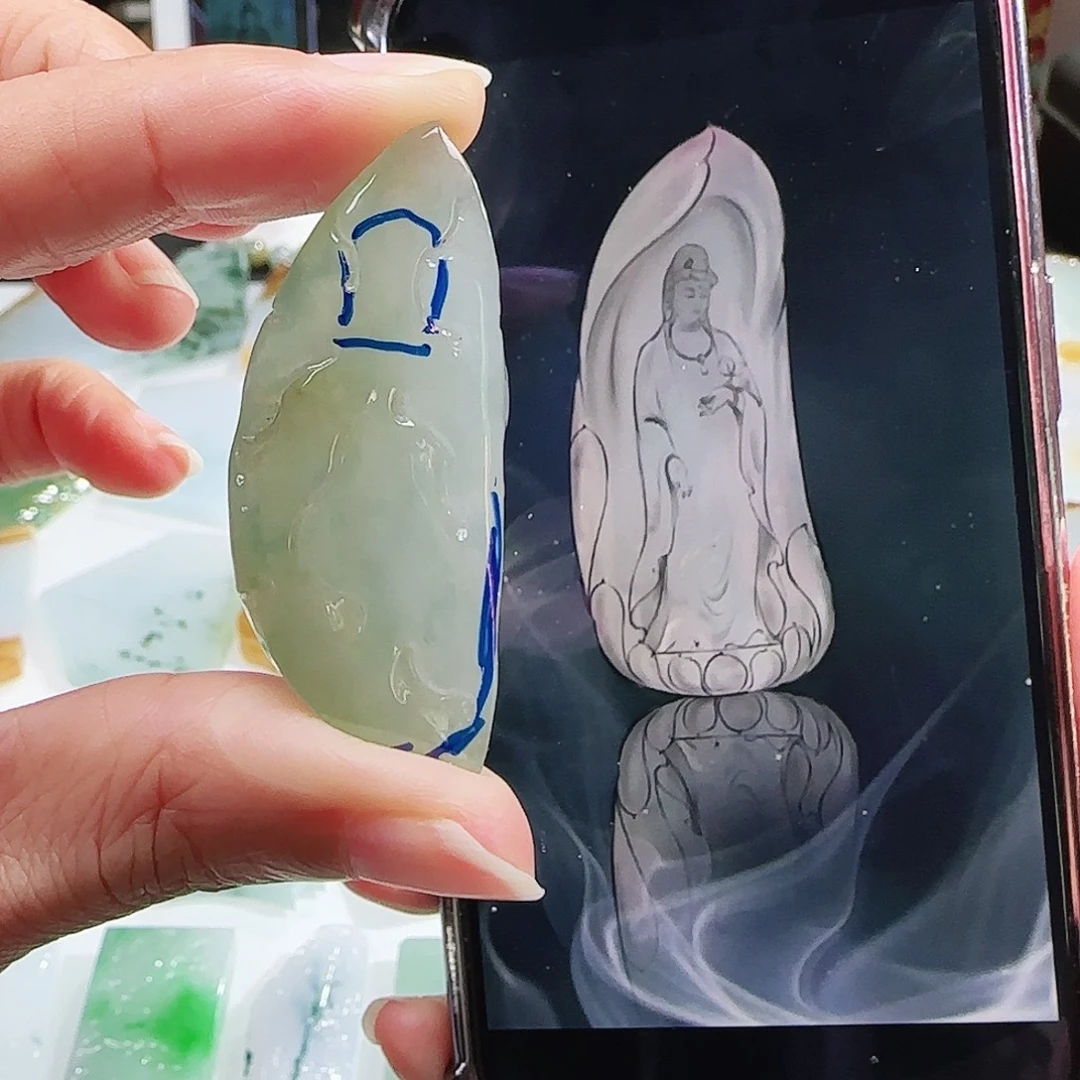 定制翡翠未镶嵌缅甸翡翠挂件