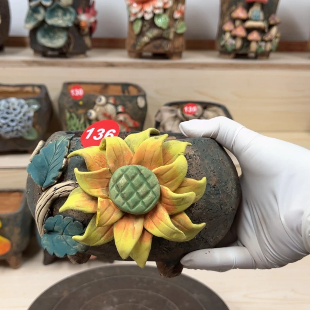 【闪购商品】紫砂花盆136号内口11外高11