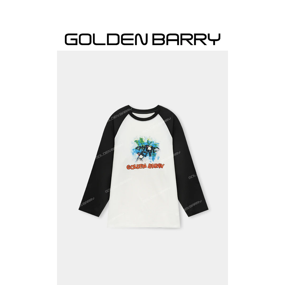 GOLDENBARRY|202480“慵懒时光”童趣小燕子印花插肩袖T恤【微瑕1】