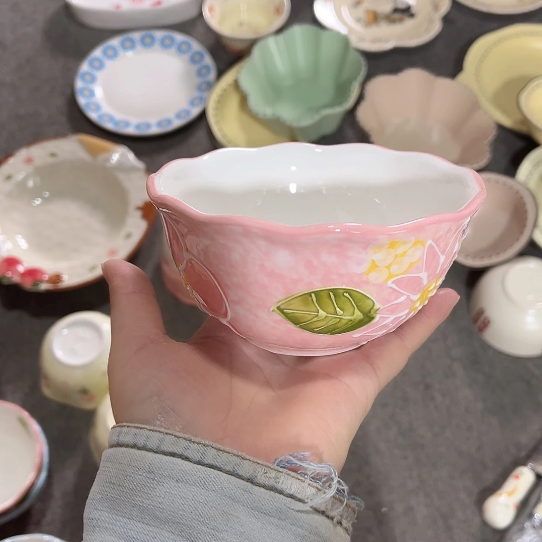手绘碗5寸陶瓷餐具