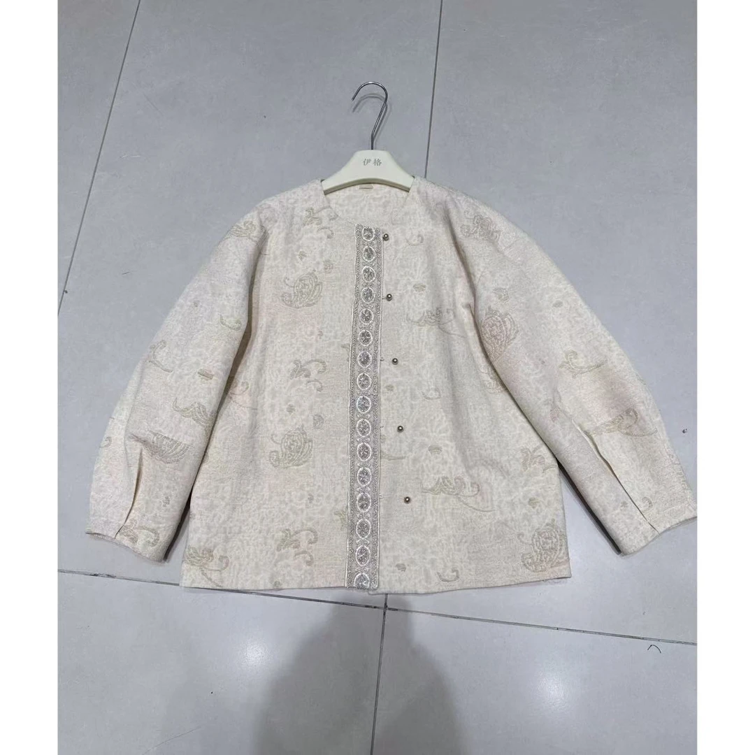 【三懿服饰】新中式国风刺绣提花设计感小众休闲外套-771