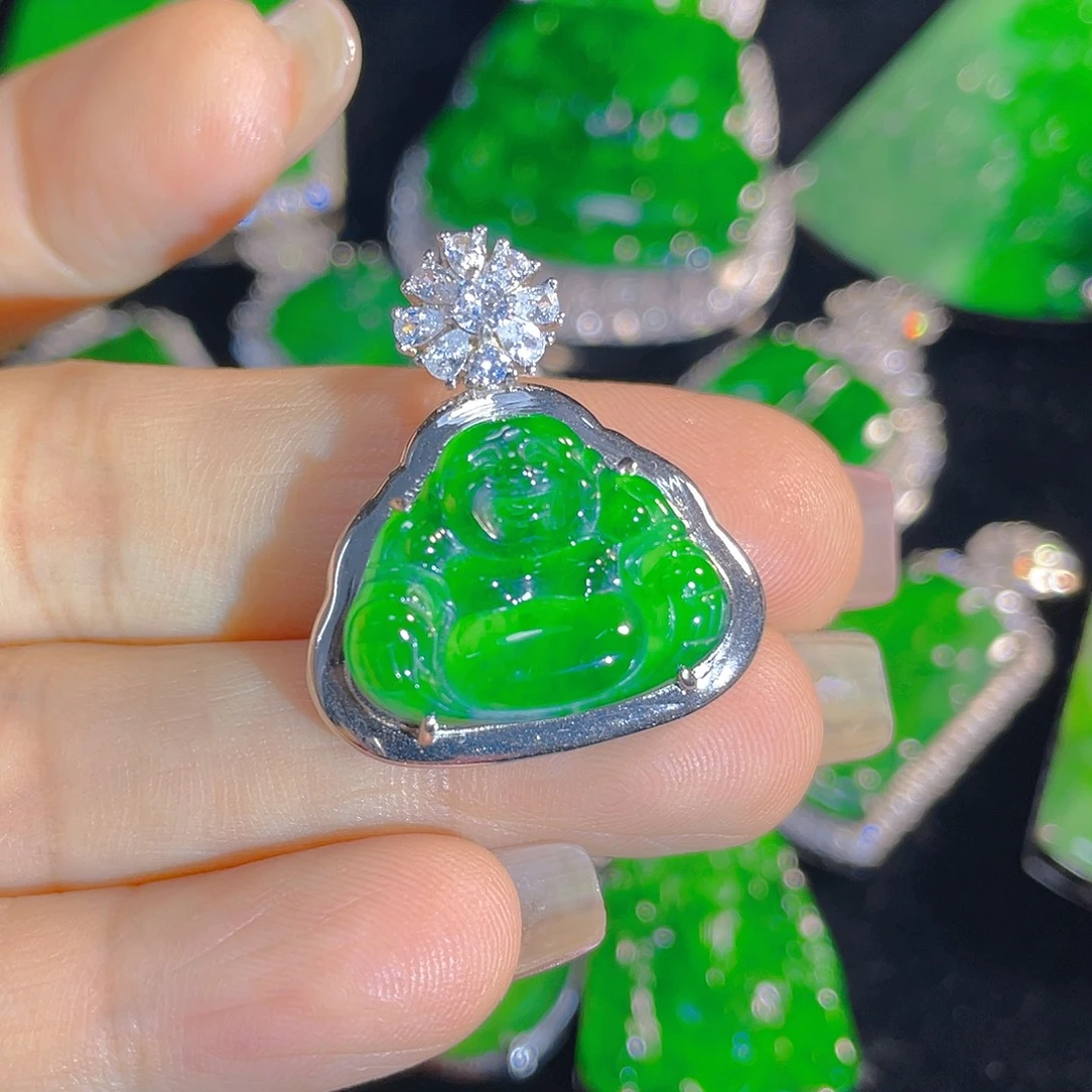 翡翠银S925镶嵌颈饰翡翠