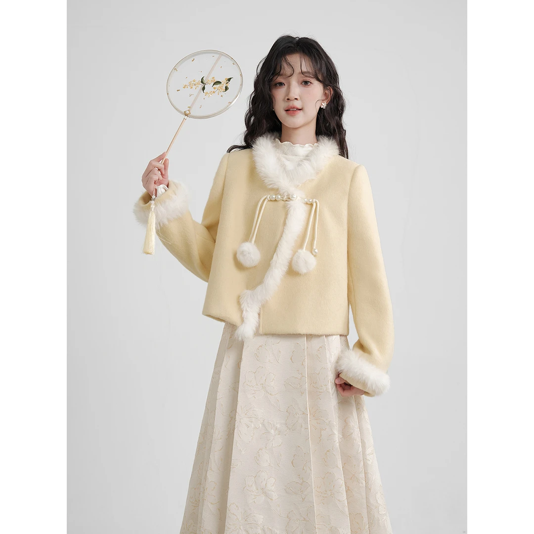 木易易 新中式国风盘扣套装女秋冬一整套搭配秋装巨好看的两件套