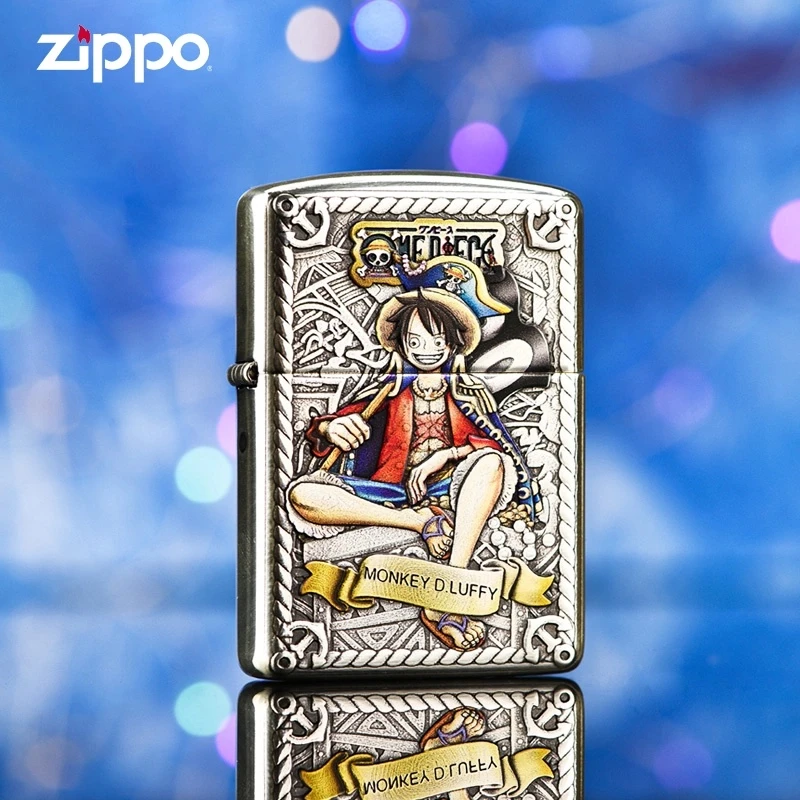 ZIPPO打火机正品-海贼王动漫定制盔甲拉丝雕刻彩绘路飞【阿明】DYJ1