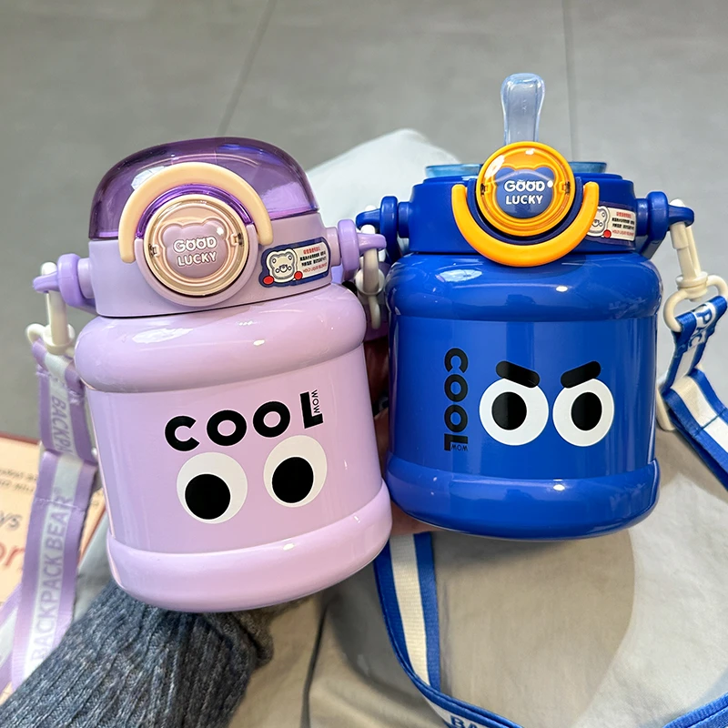 ins女生高颜值316不锈钢保温杯可爱手提水杯学生便携带吸管保温杯