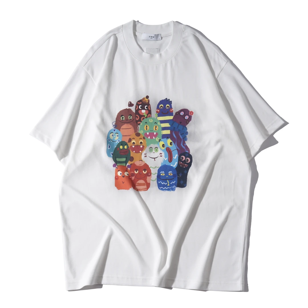 240克  卡通画童趣文艺绘画 休闲短袖T恤 1065