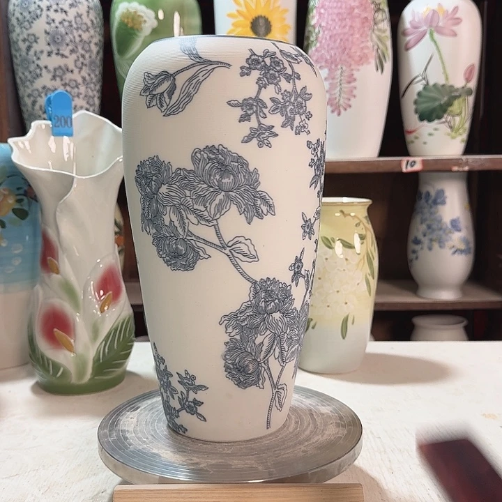 陶大萝卜复古芙蓉花陶瓷