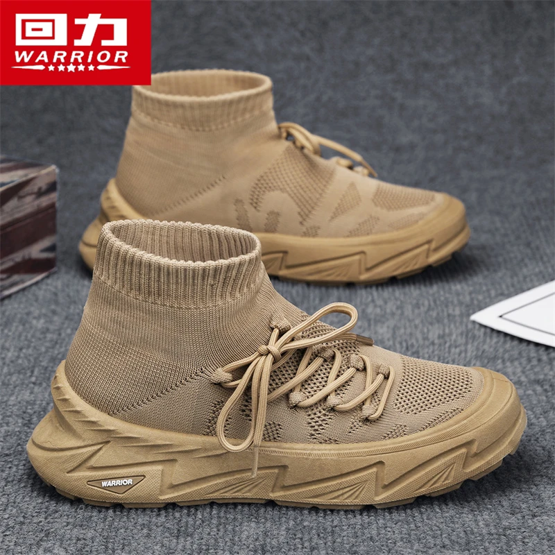 回力男鞋2025夏季飞织网布透气男款运动鞋厚底轻便防滑软底休闲鞋