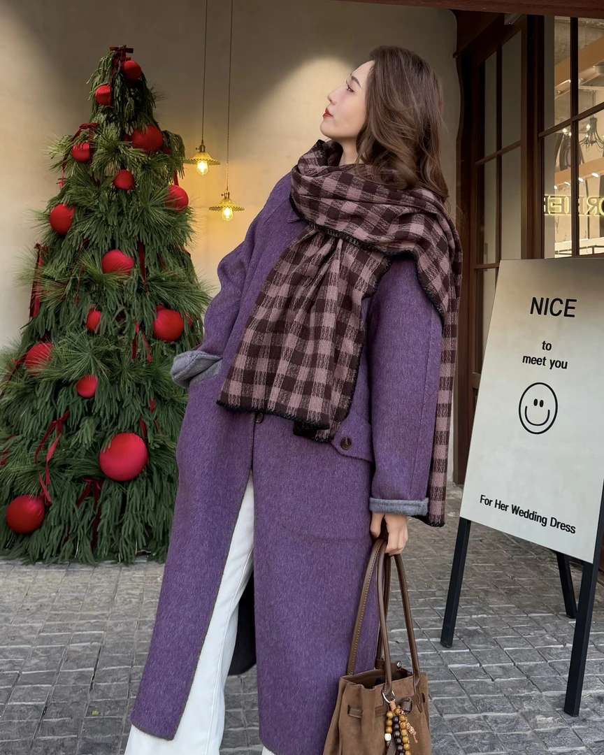 《双面穿》秋冬氛围ins韩版两面穿羊绒大衣