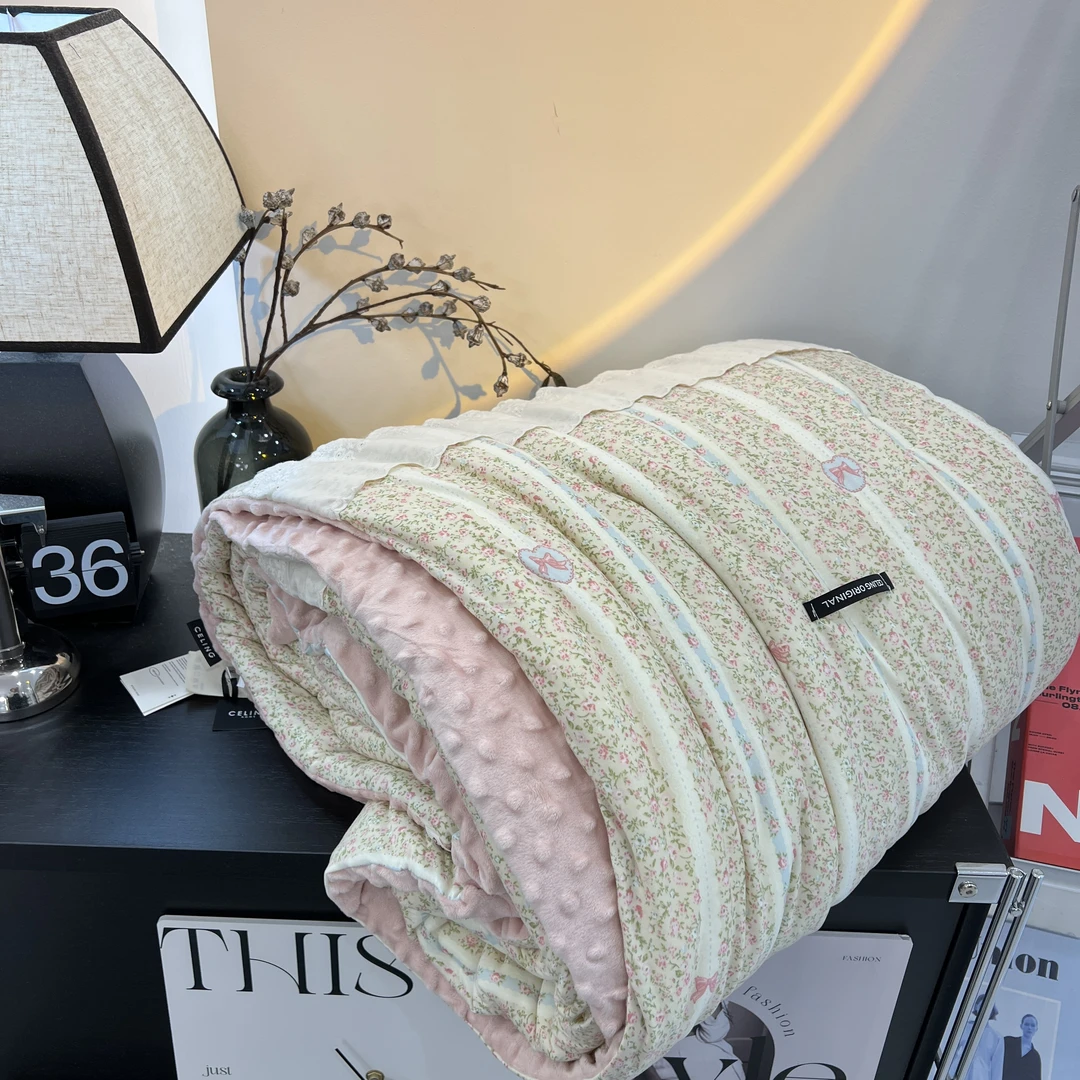 幻蝶 活动款 法式贴边针织棉春秋豆豆被单人双人可机洗