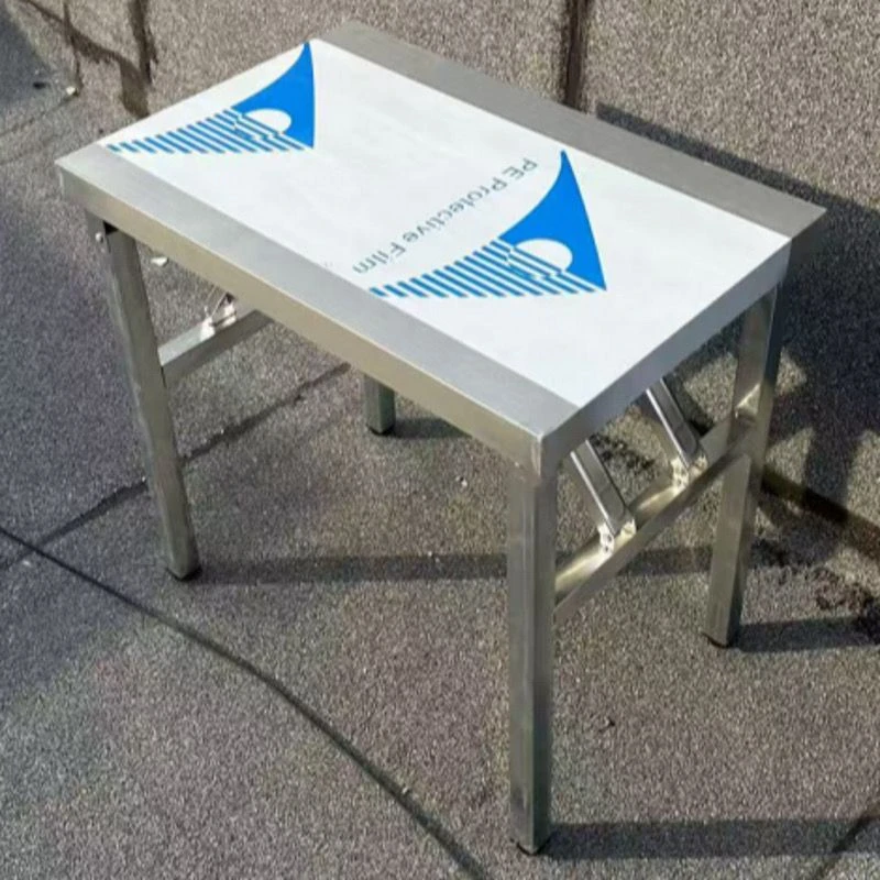 实用不锈钢折叠桌长方桌家用出租房吃饭桌子耐用便携式对折长条桌