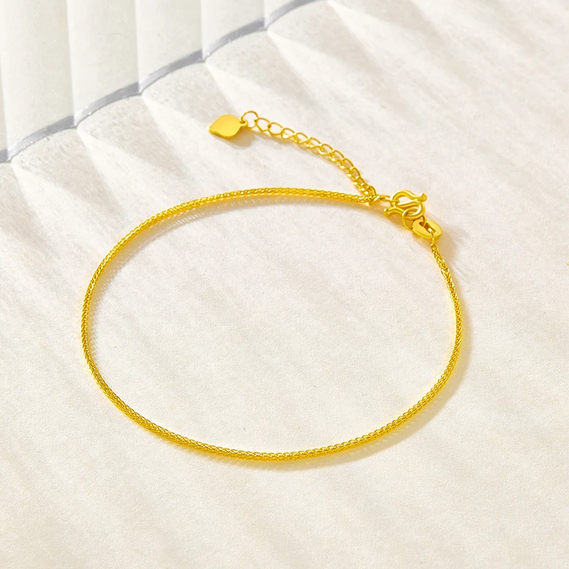 老鳯祥足金999精品5G肖邦手链至简致爱经典百搭送女友老婆*商城