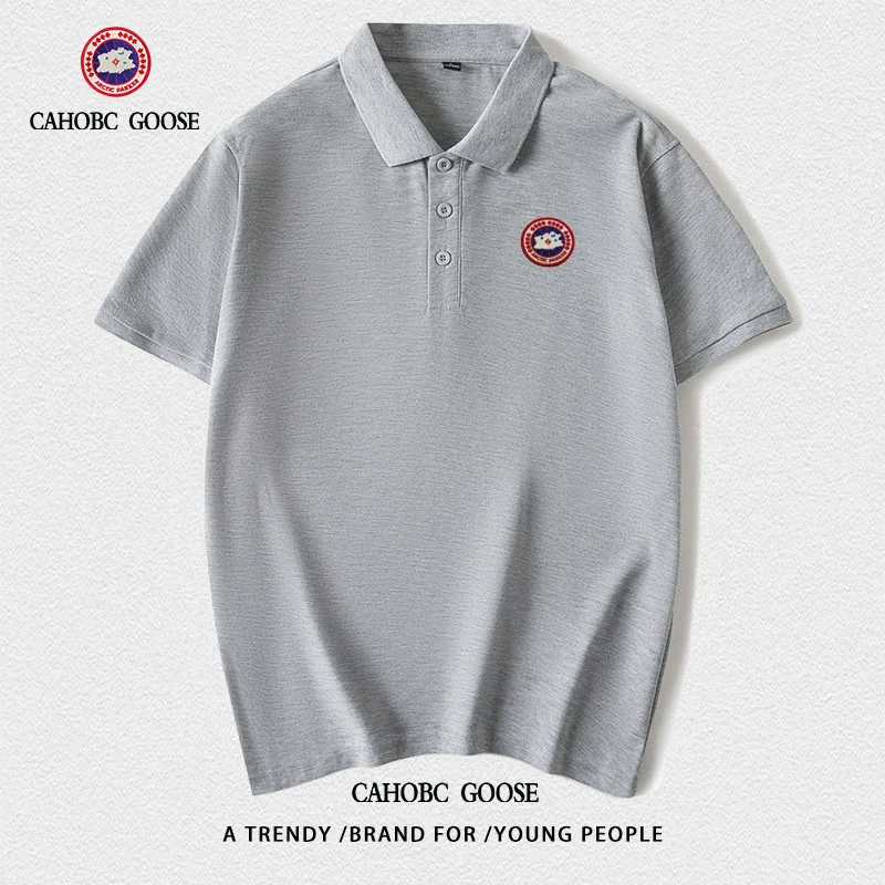 POLO衫短袖夏季男装灰色t恤男士商务休闲透气纯棉上衣百搭