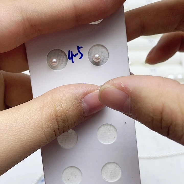 淡水珍珠耳饰银S925镶嵌冰*