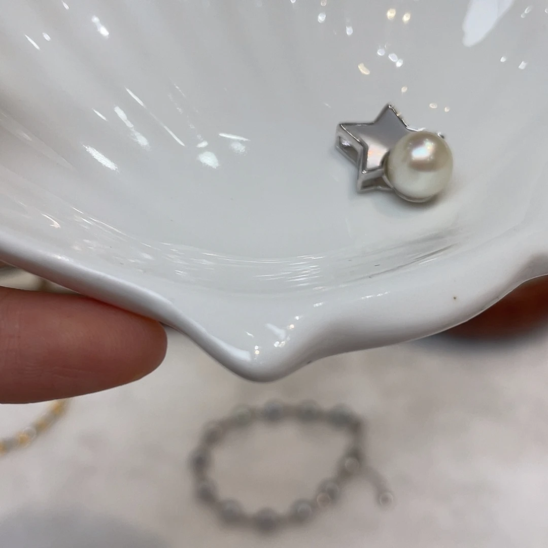 吊坠(不含链)银S925镶嵌海水珍珠