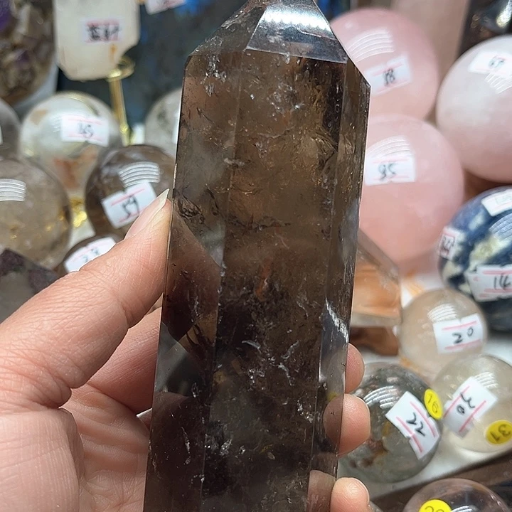 烟晶442克水晶柱未镶嵌