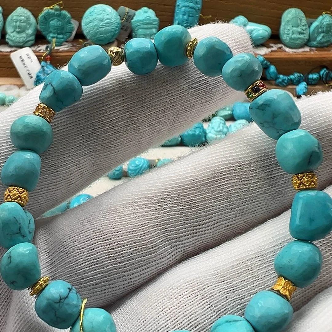 绿松石糖豆手串未镶嵌