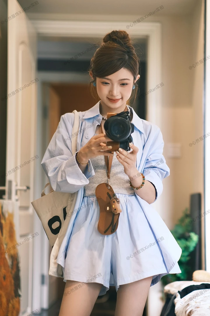 纯棉刺绣套装设计感显瘦衬衫两件套夏季百搭宽松长袖上衣薄款韩版