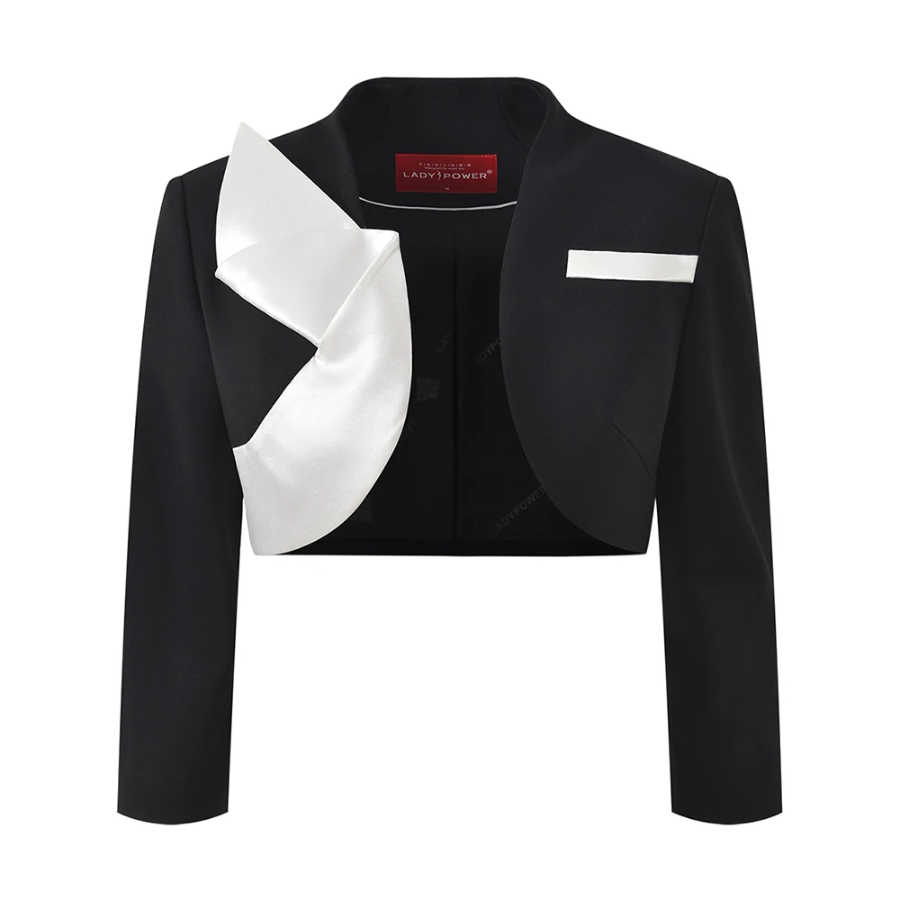 LADYPOWER撞色回折造型领小外套上衣 71650A