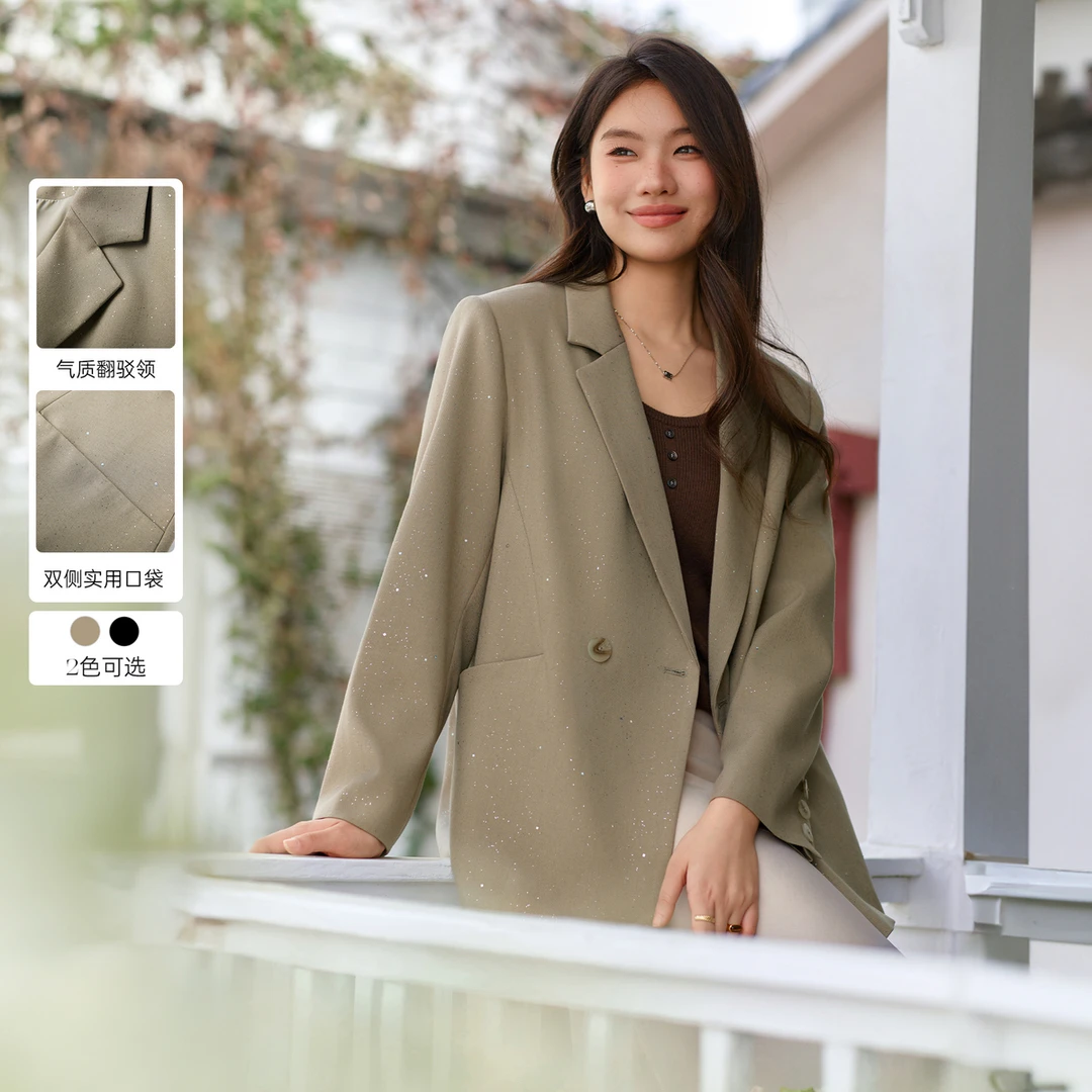 【欧若风法式轻熟通勤设计感亚麻外套】纤莉秀W大码女装外套QK0057