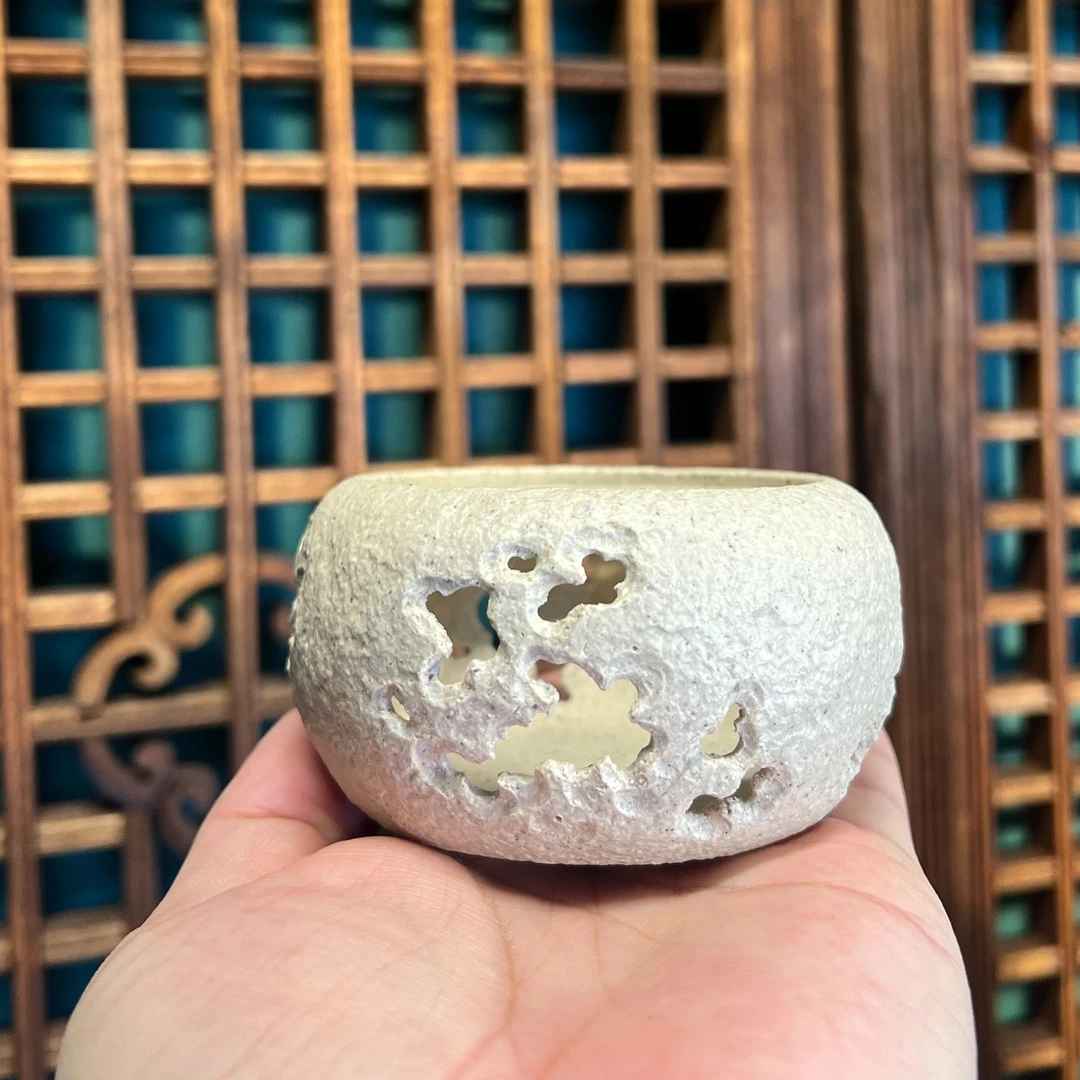 砂宴张月莫逐原创《太湖石温茶器》宜兴原矿紫砂白段泥全手制作