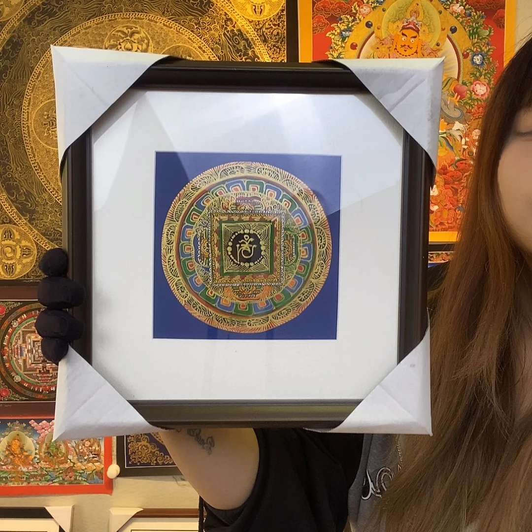 卷轴画纯手绘唐卡坛城27厘米左右带框