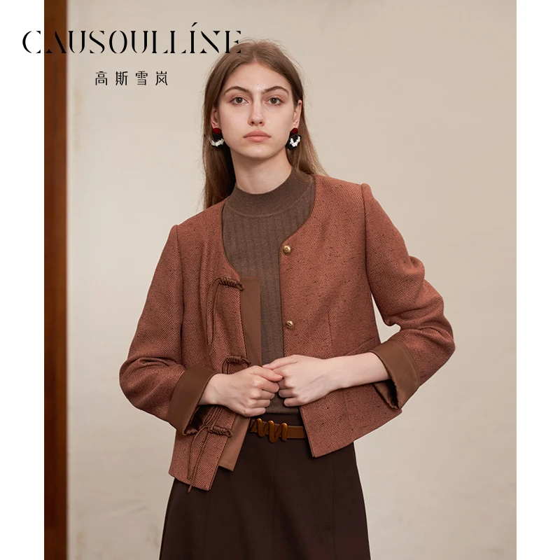 高斯雪岚【秋装活动】时尚短外套气质小香风上衣女24317232