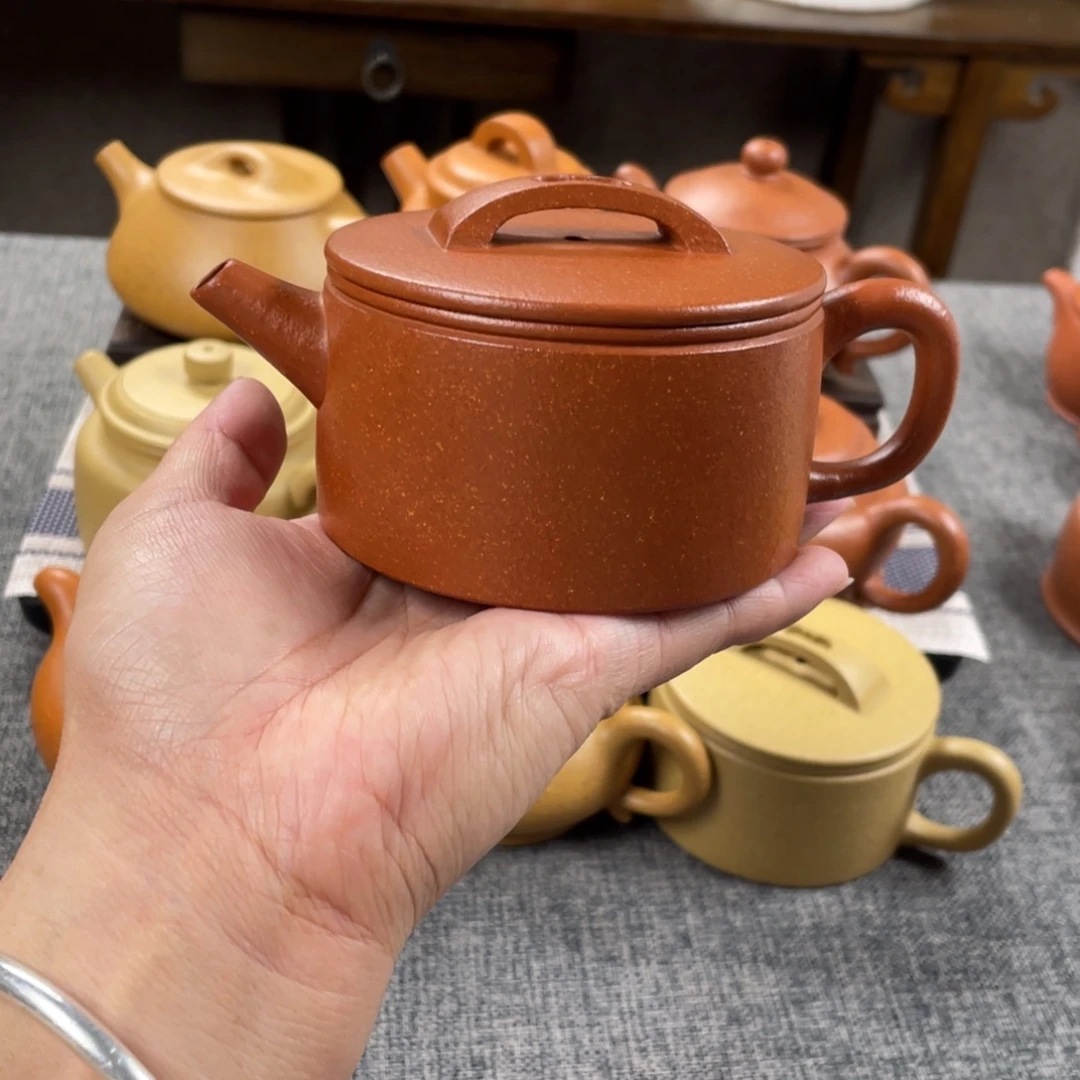 茶壶紫砂红降坡汉瓦全手40目190