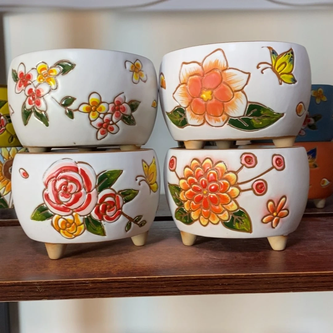 红陶韩式多肉植物花盆