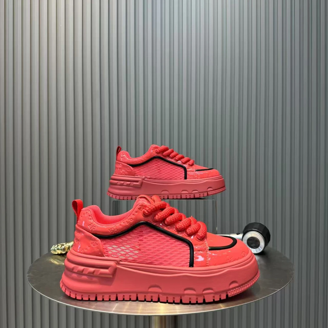 2025年夏季 新款男鞋男鞋厚底板鞋车缝线时尚休闲鞋老爹鞋ins做旧