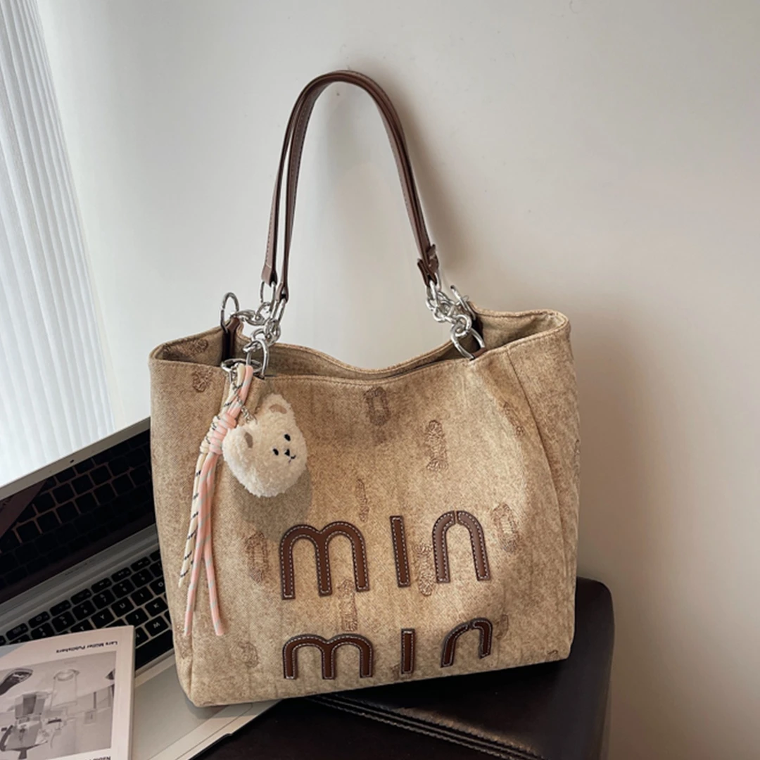 复古包包女大容量2025新款夏季百搭休闲单肩包今年流行通勤托特包