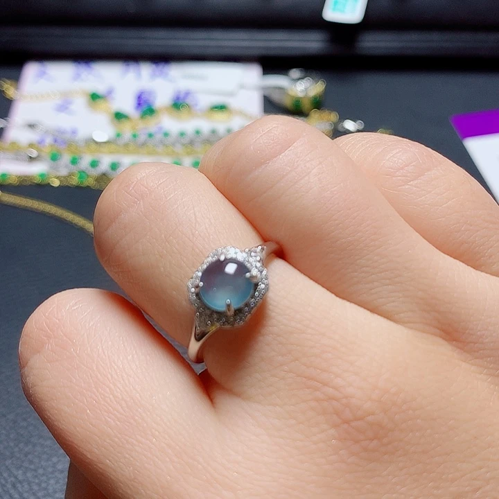 银S925镶嵌戒指翡翠